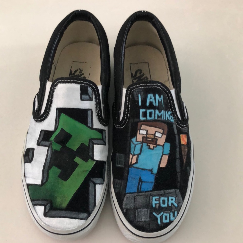 Vans Custom Minecraft Slip On Shoes